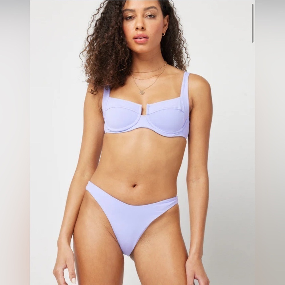 L*Space NWT Nancy Lee Bikini Bottom Bitsy Size L and Camellia top Wisteria L
